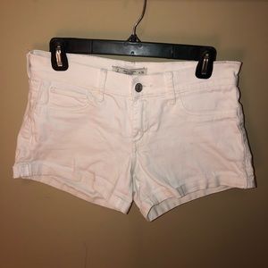 White denim Abercrombie & Fitch rolled shorts